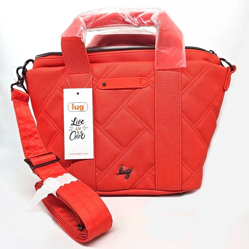 Lug Matte Luxe Dory Medium Crossbody with Tote Handles Orange